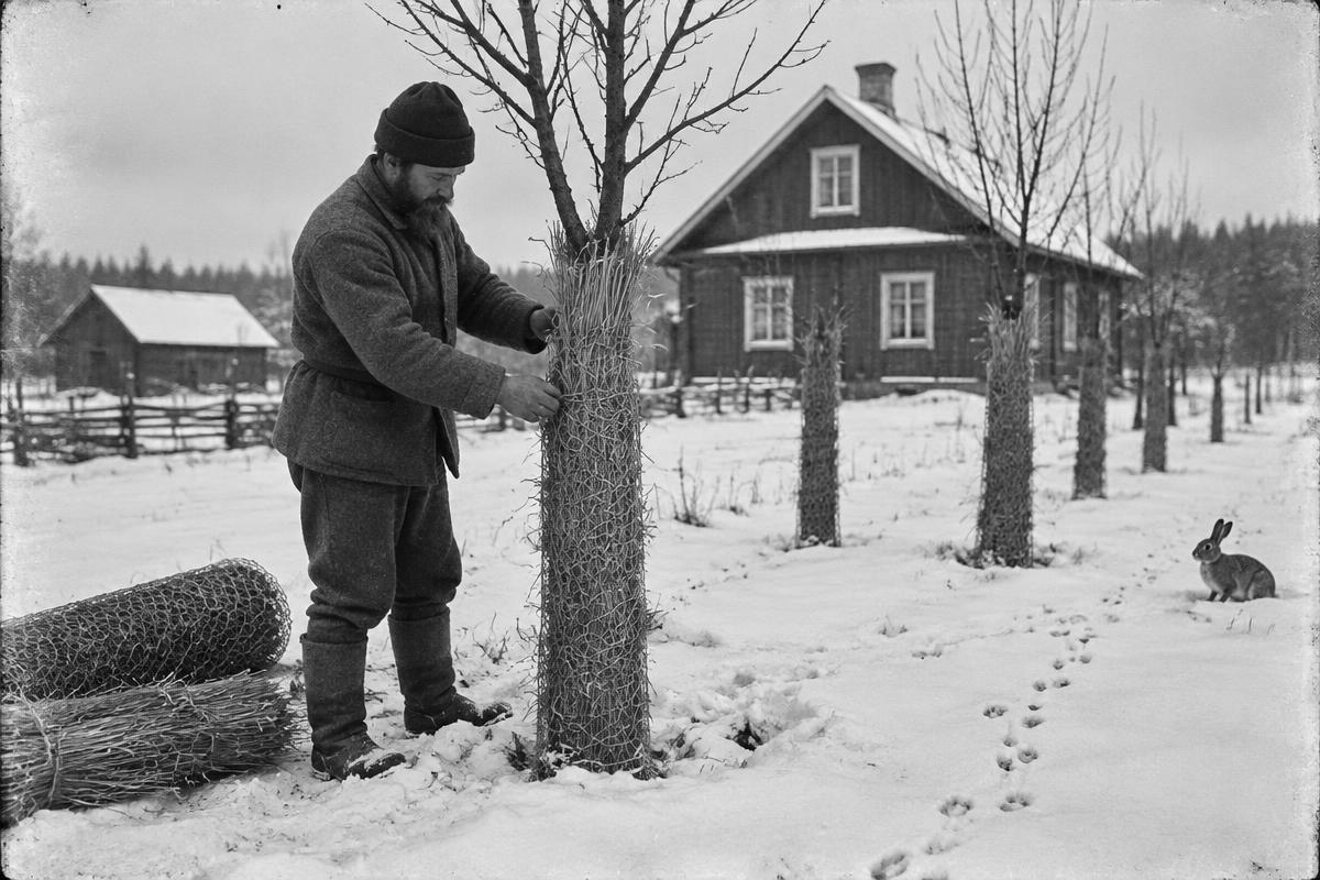 Unga plantor med viltskydd